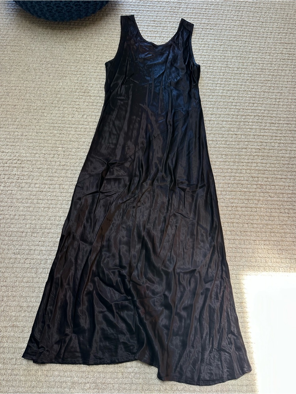 Satin Dark Brown Maxi Dress Sz M - Unbranded